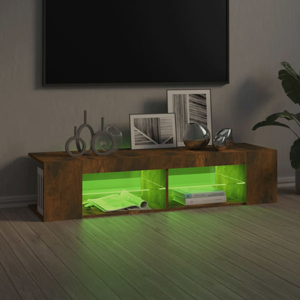 TV-Schrank mit LED Räuchereiche 135 cm