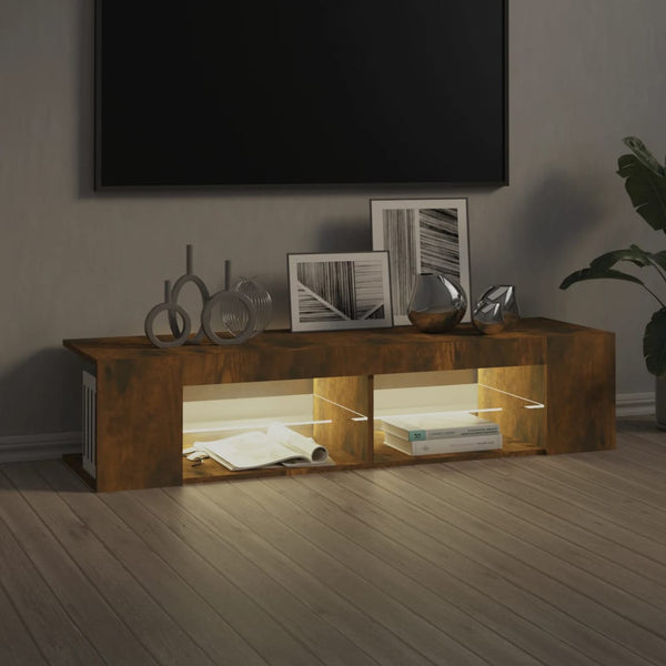 TV-Schrank mit LED Räuchereiche 135 cm