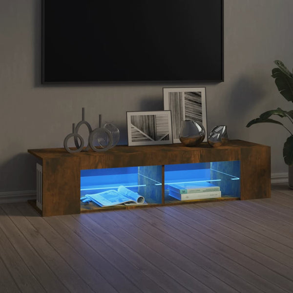 TV-Schrank mit LED Räuchereiche 135 cm