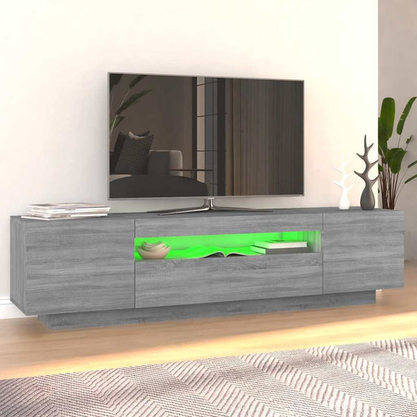 TV-Schrank mit LED Grau Sonoma 160 cm