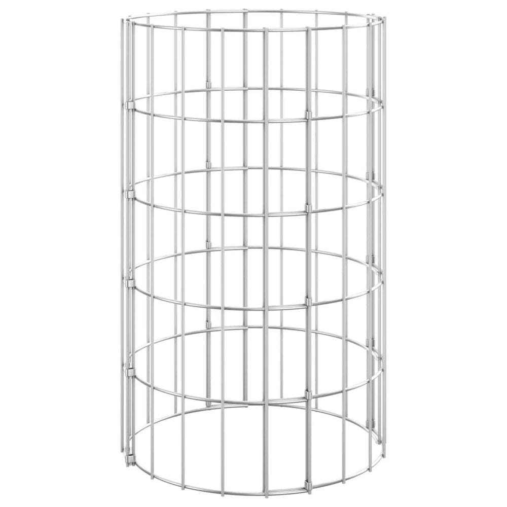 vidaXL Gabion Column Round Galvanized Steel Ø30x50 cm