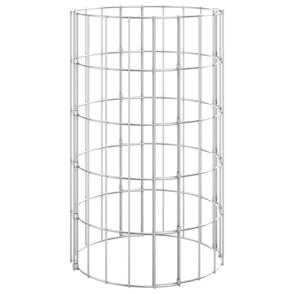 vidaXL Gabion Column Round Galvanized Steel Ø30x50 cm