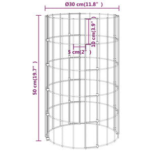 vidaXL Gabion Column Round Galvanized Steel Ø30x50 cm