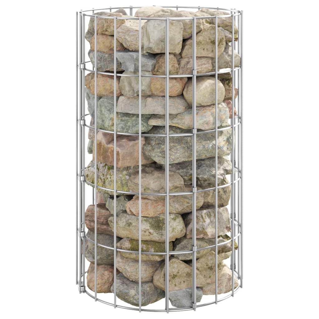 vidaXL Gabion Column Round Galvanized Steel Ø30x50 cm