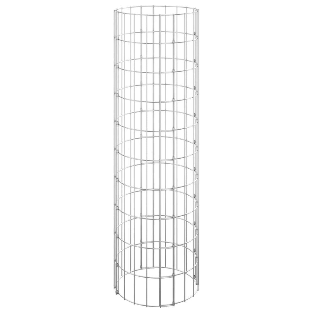vidaXL Round Gabion Column Galvanized Steel Ø30x100 cm