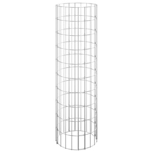 vidaXL Round Gabion Column Galvanized Steel Ø30x100 cm