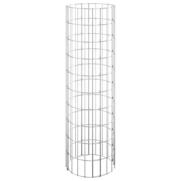 vidaXL Round Gabion Column Galvanized Steel Ø30x100 cm