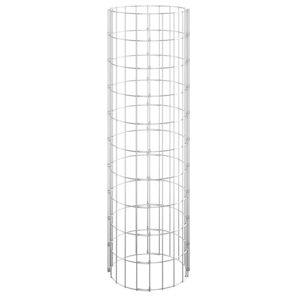 vidaXL Round Gabion Column Galvanized Steel Ø30x100 cm