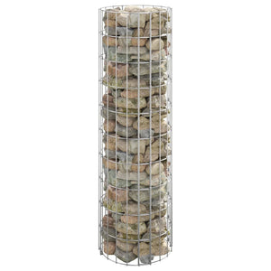 vidaXL Round Gabion Column Galvanized Steel Ø30x100 cm