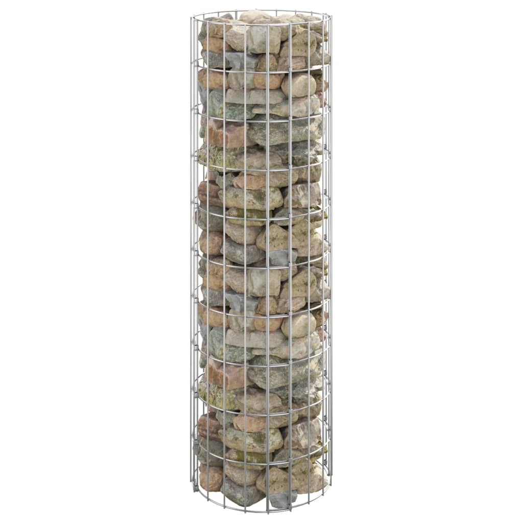 vidaXL Round Gabion Column Galvanized Steel Ø30x100 cm
