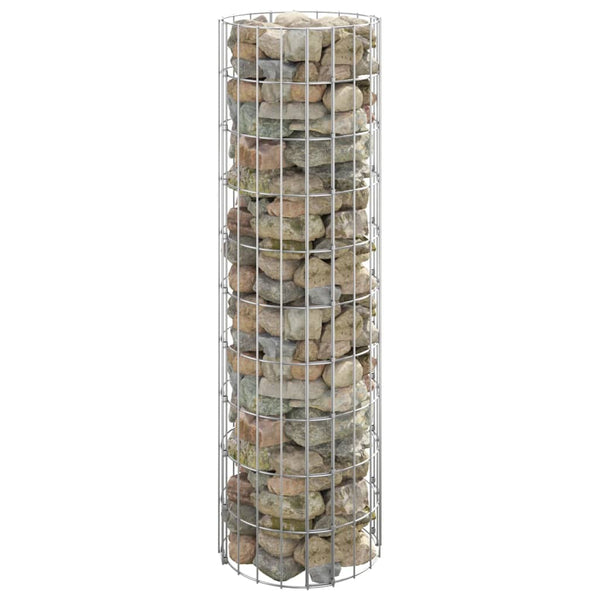 vidaXL Round Gabion Column Galvanized Steel Ø30x100 cm