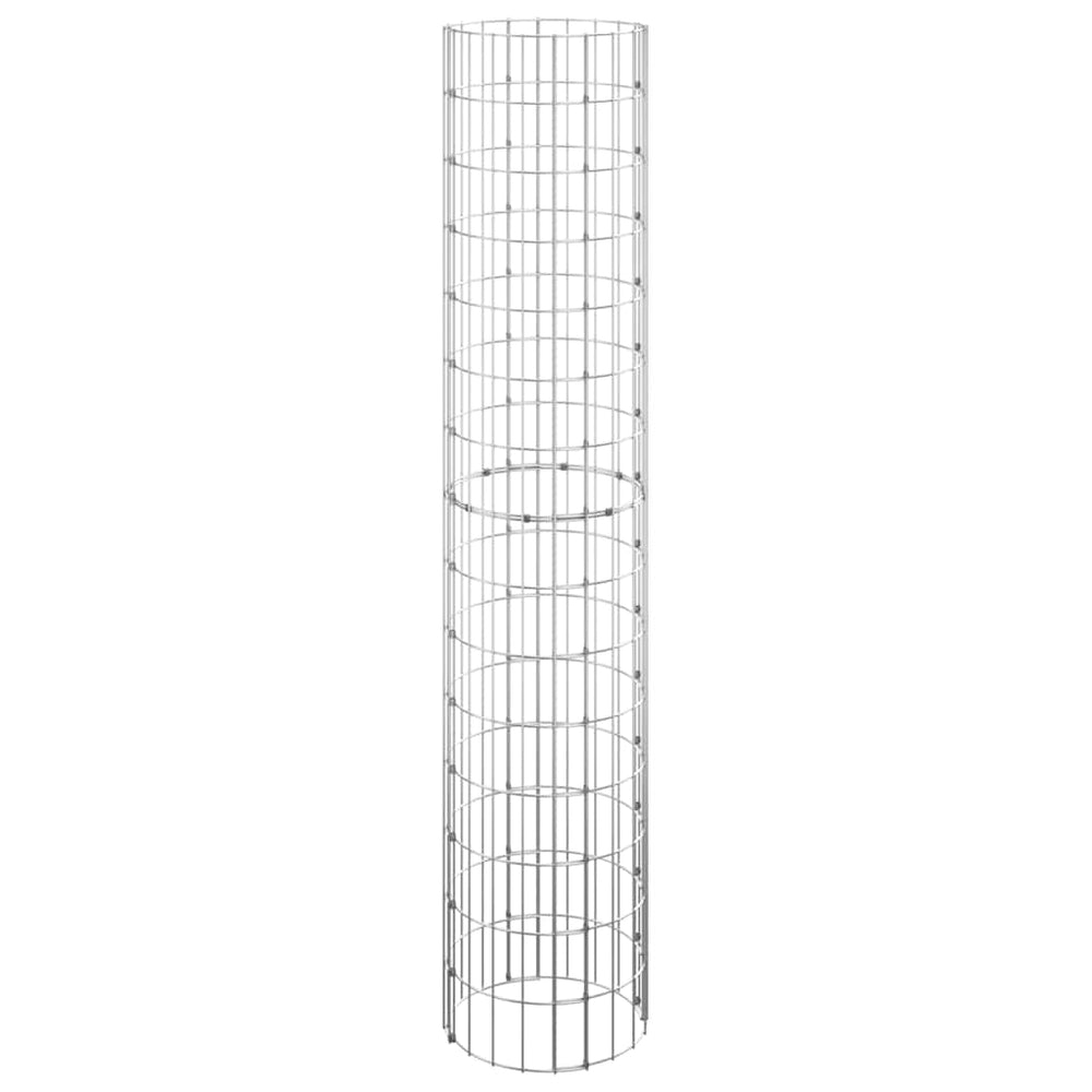 vidaXL Round Gabion Column Galvanized Steel Ø30x150 cm