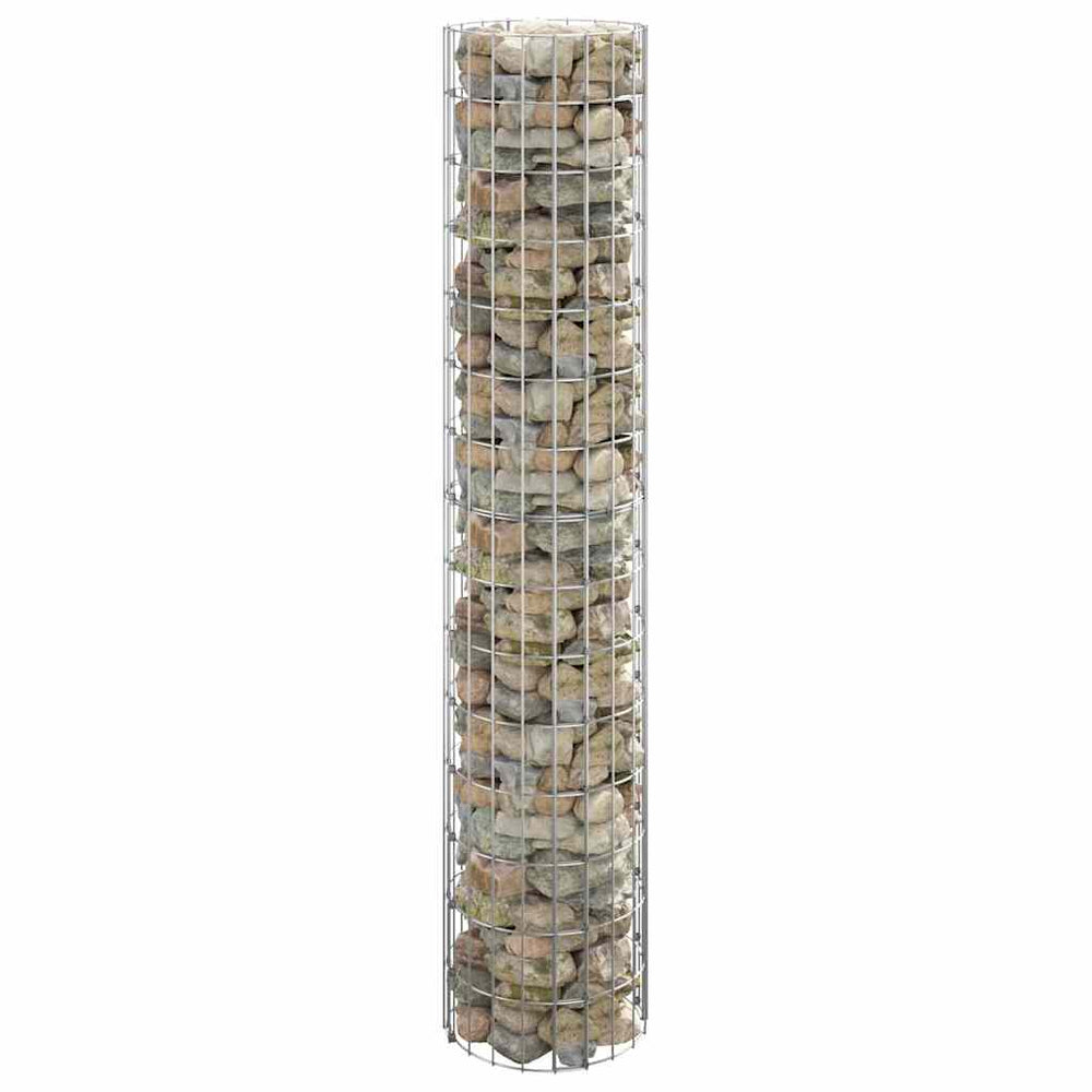 vidaXL Round Gabion Column Galvanized Steel Ø30x150 cm