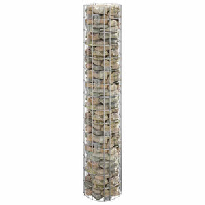 vidaXL Round Gabion Column Galvanized Steel Ø30x150 cm