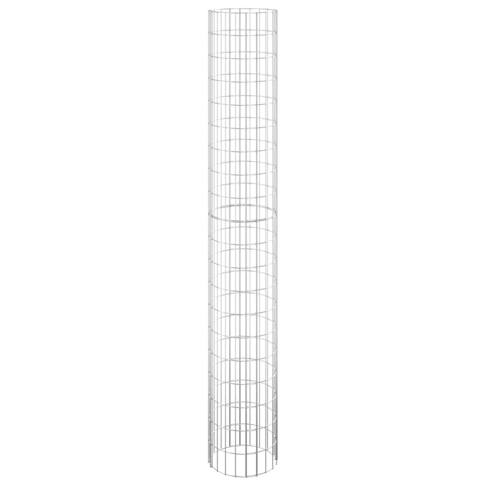 vidaXL Round Gabion Column Galvanised Steel Ø30x200 cm