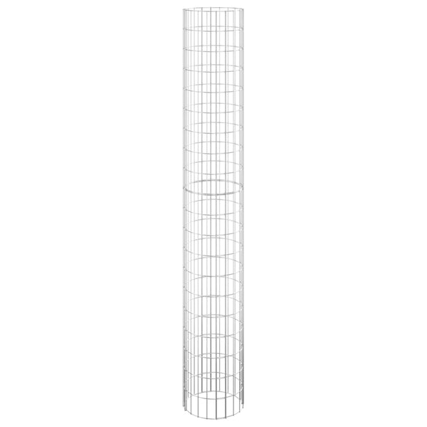 vidaXL Round Gabion Column Galvanised Steel Ø30x200 cm
