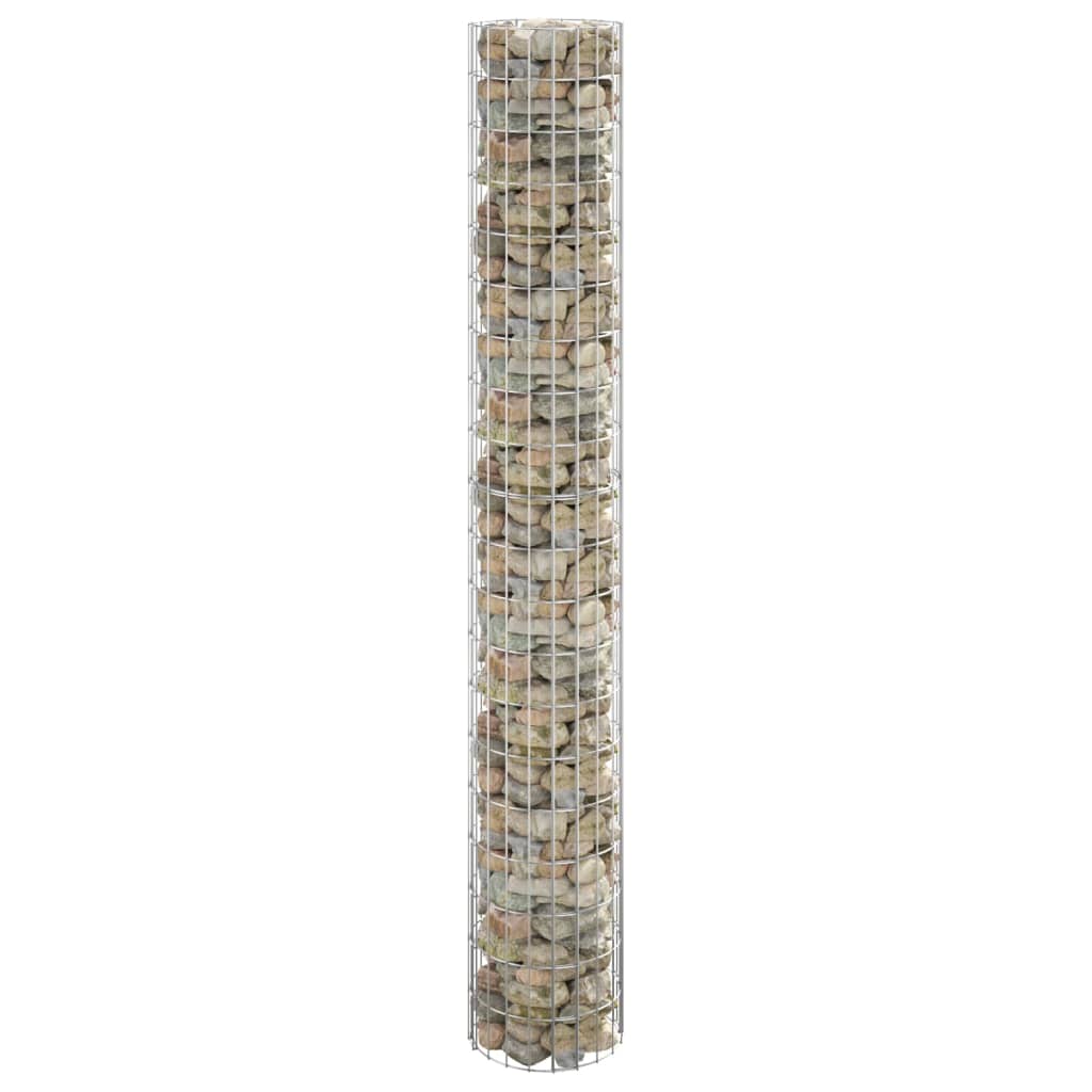 vidaXL Round Gabion Column Galvanised Steel Ø30x200 cm