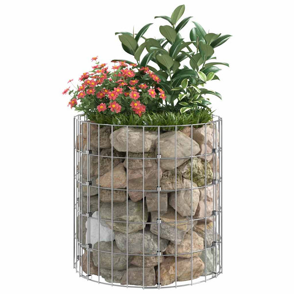 vidaXL Round Gabion Column Galvanized Steel Ø50x50 cm