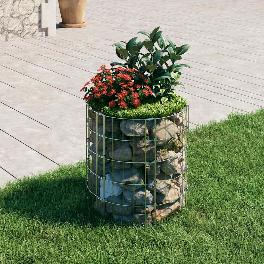 vidaXL Round Gabion Column Galvanized Steel Ø50x50 cm
