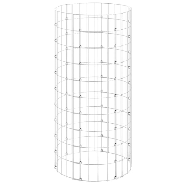 vidaXL Round Gabion Column Galvanized Steel Ø50x100 cm