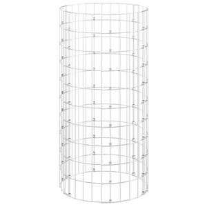 vidaXL Round Gabion Column Galvanized Steel Ø50x100 cm