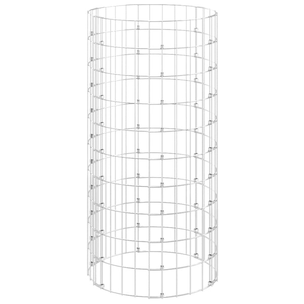 vidaXL Round Gabion Column Galvanized Steel Ø50x100 cm