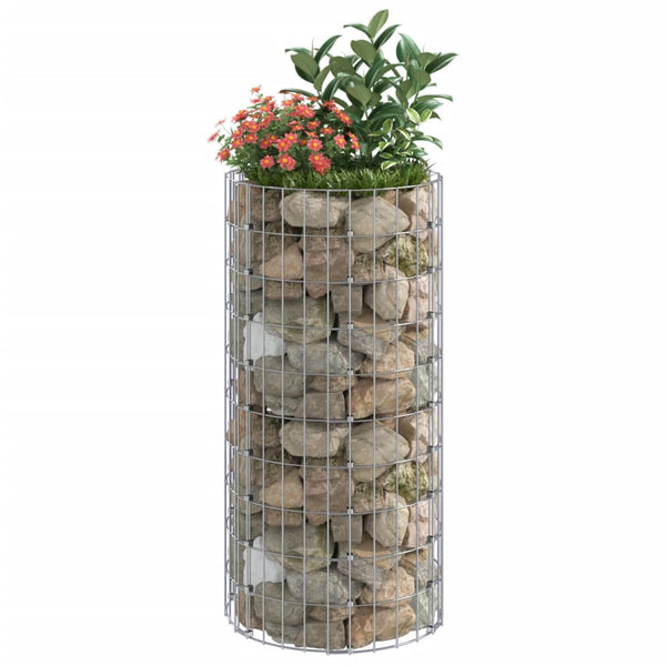 vidaXL Round Gabion Column Galvanized Steel Ø50x100 cm