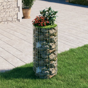 vidaXL Round Gabion Column Galvanized Steel Ø50x100 cm
