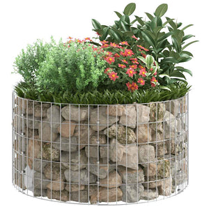 vidaXL Round Gabion Column Galvanized Steel Ø100x50 cm