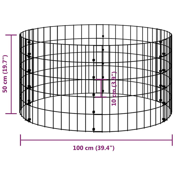 vidaXL Round Gabion Column Galvanized Steel Ø100x50 cm