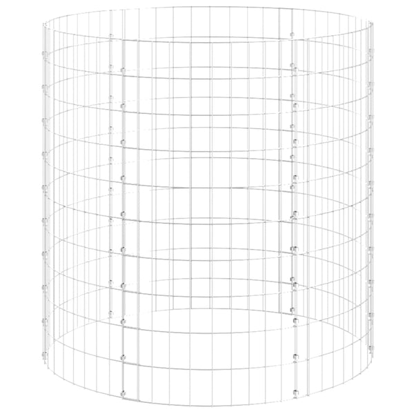 vidaXL Round Gabion Column Galvanized Steel Ø100x100 cm