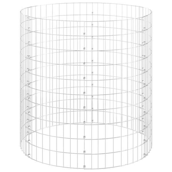 vidaXL Round Gabion Column Galvanized Steel Ø100x100 cm