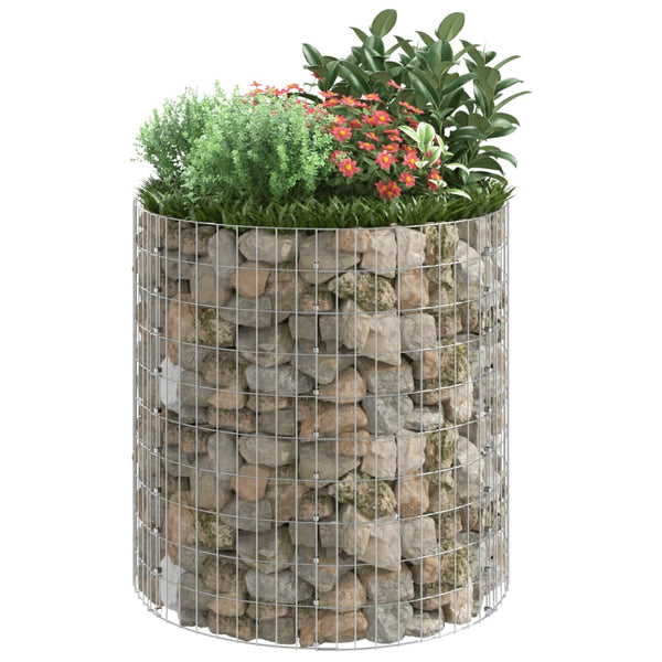vidaXL Round Gabion Column Galvanized Steel Ø100x100 cm