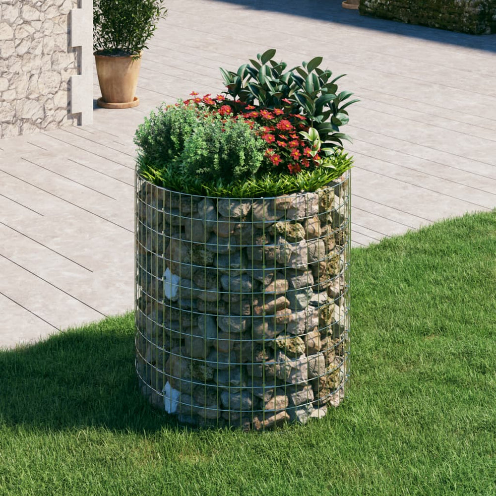vidaXL Round Gabion Column Galvanized Steel Ø100x100 cm