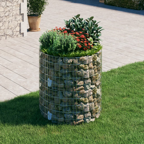 vidaXL Round Gabion Column Galvanized Steel Ø100x100 cm