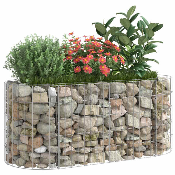 vidaXL Galvanized Iron Gabion Raised Garden Bed 120x50x50 cm