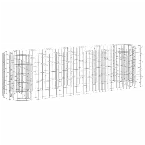 vidaXL Gabion Raised Garden Bed Galvanised Iron 190x50x50 cm