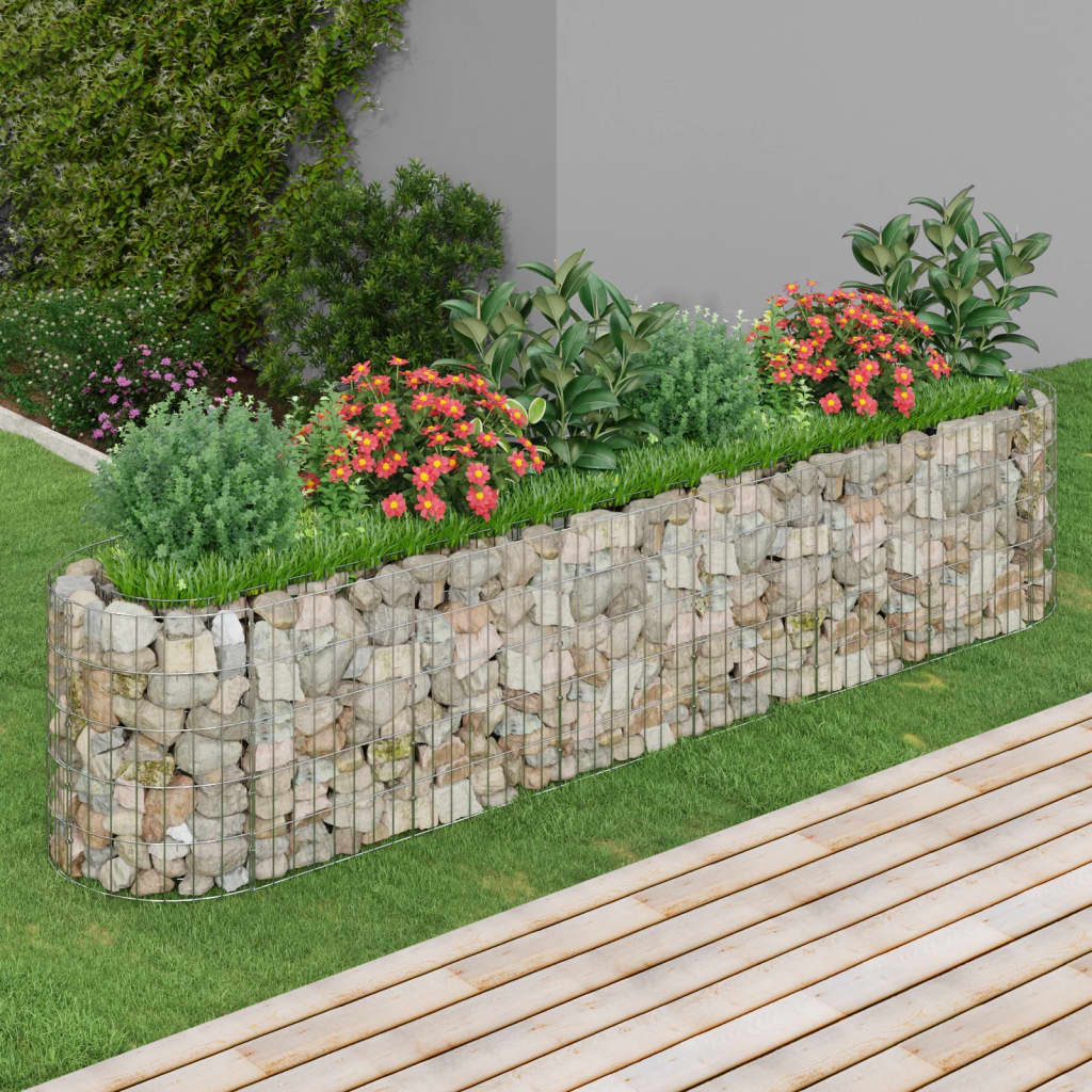 vidaXL Gabion Raised Bed Galvanized Iron 260x50x50 cm