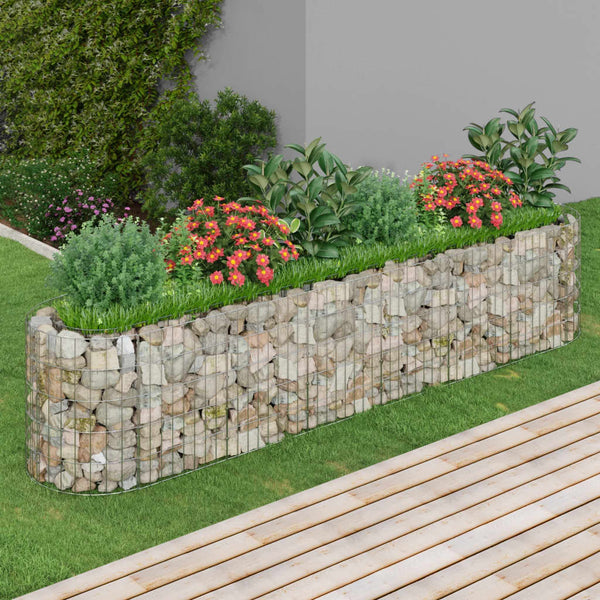 vidaXL Gabion Raised Bed Galvanized Iron 260x50x50 cm