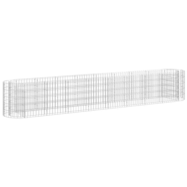 vidaXL Galvanized Iron Raised Gabion Planter 330x50x50 cm
