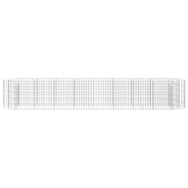 vidaXL Galvanized Iron Raised Gabion Planter 330x50x50 cm