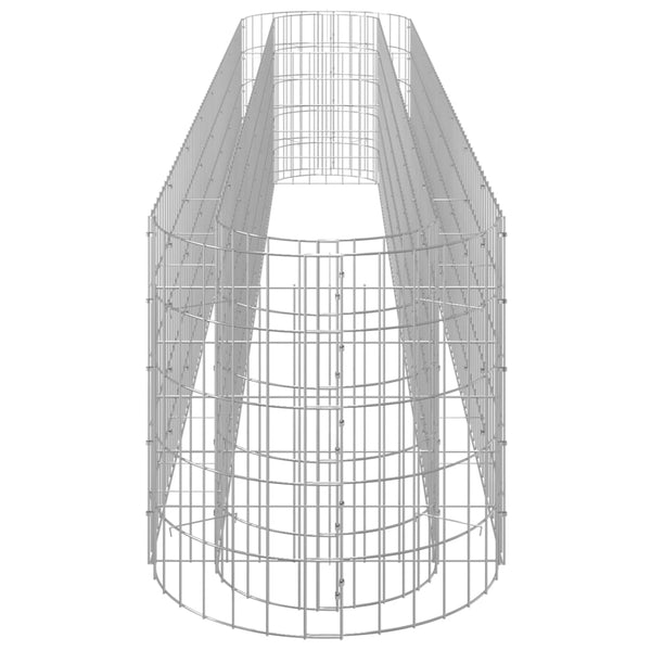 vidaXL Galvanized Iron Raised Gabion Planter 330x50x50 cm