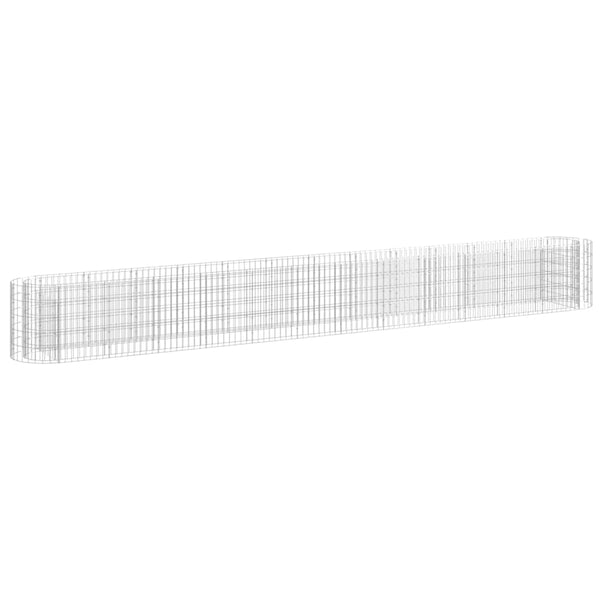 vidaXL Galvanized Iron Raised Gabion Planter 470x50x50 cm