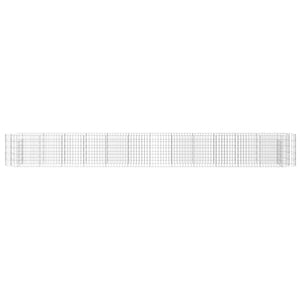 vidaXL Galvanized Iron Raised Gabion Planter 470x50x50 cm