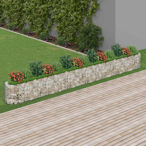 vidaXL Galvanized Iron Gabion Raised Garden Bed 540x50x50 cm