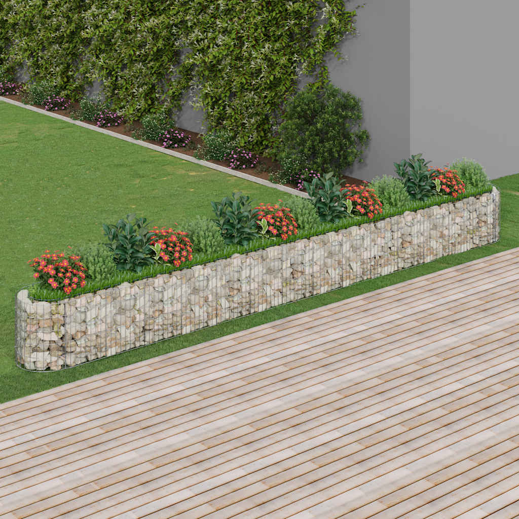 vidaXL Galvanized Iron Gabion Raised Garden Bed 540x50x50 cm