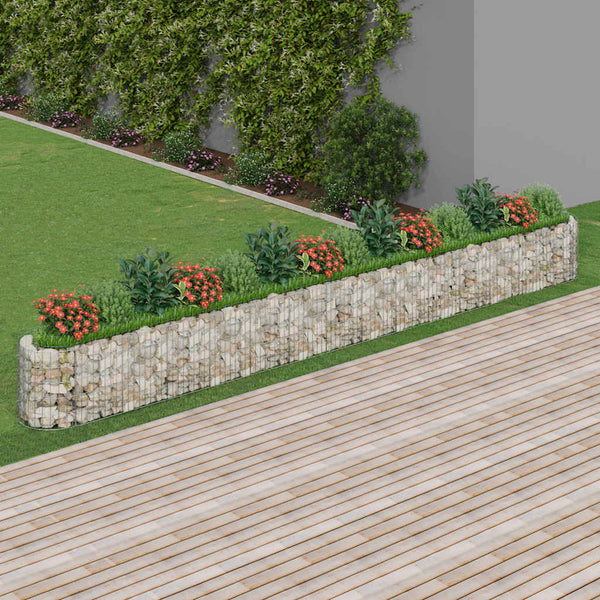 vidaXL Galvanized Iron Gabion Raised Garden Bed 540x50x50 cm