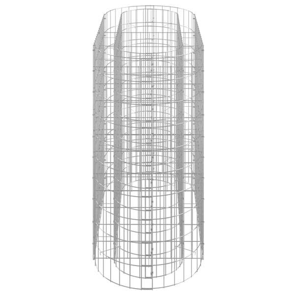 vidaXL Galvanized Iron Raised Gabion Garden Bed 120x50x100 cm