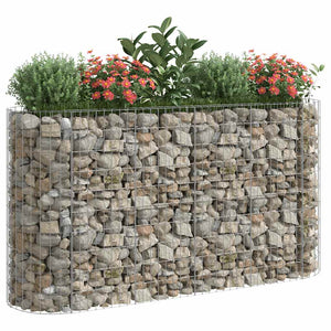 vidaXL Gabion Raised Bed Galvanized Iron 190x50x100 cm