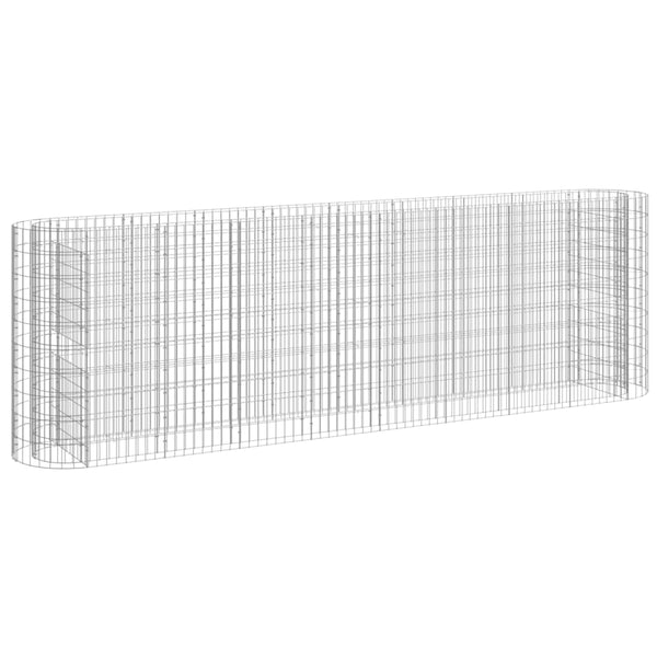 vidaXL Galvanized Iron Raised Garden Bed Gabion 330x50x100 cm